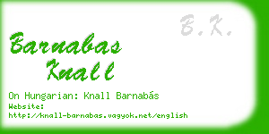 barnabas knall business card